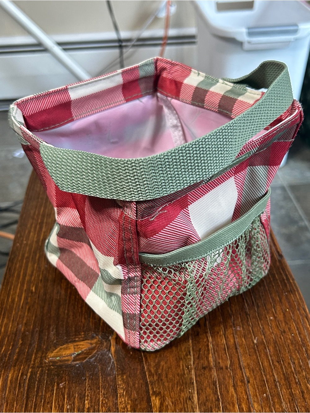 Plaid Red & Green Thirty-One Carry All Organizer